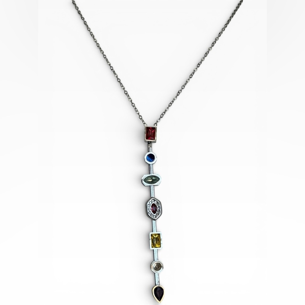 Fashion Jewelry Silver Multi-Gem Necklace